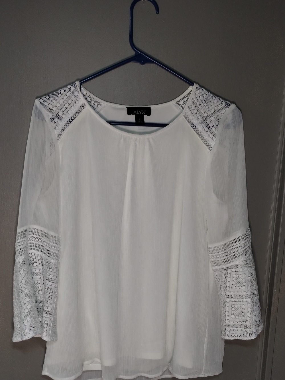 Alyx White Crochet Detail Peasant Top